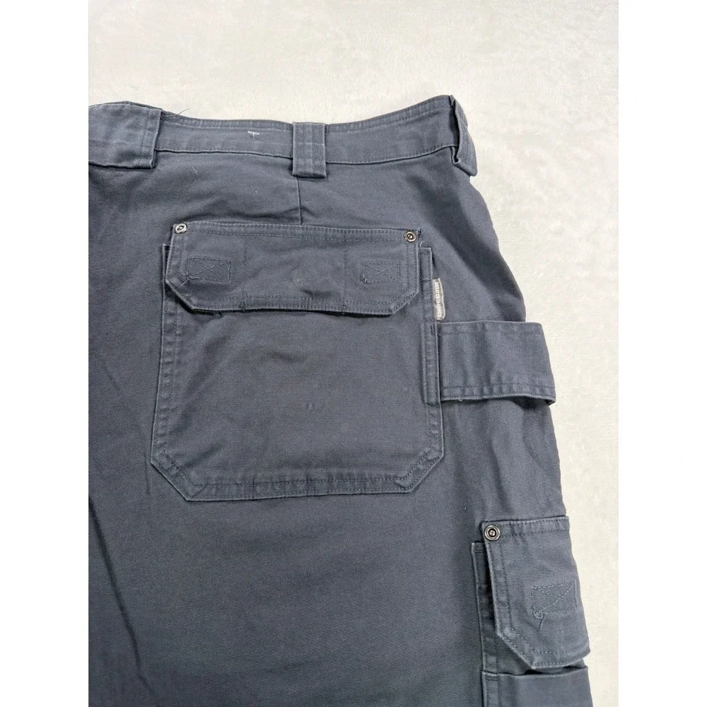 Duluth Trading Co Flex Fire Hose Cargo Relaxed Fit Cotton Gray Mens 48 Rugged